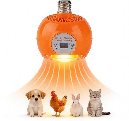 Sistema di riscaldamento per pollai - Lampada termica per animali da cortile - Regolazione di temperatura automatica - 220-240 Volt - Lampada termica per animali - Per uso interno ed esterno - 1...