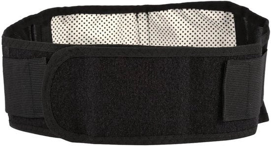 Supporto lombare termico magnetico con fascia elastica regolabile per attività sportive con doppia funzione termica e supporto flessibile per la schiena.