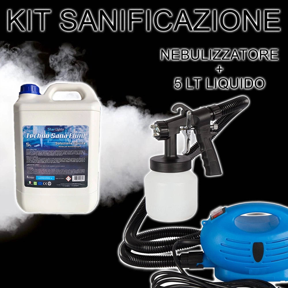 Trade Shop - Kit Sanificazione Di Ambienti Nebulizzatore Spruzzatore + 5lt Soluzione Liquida -
