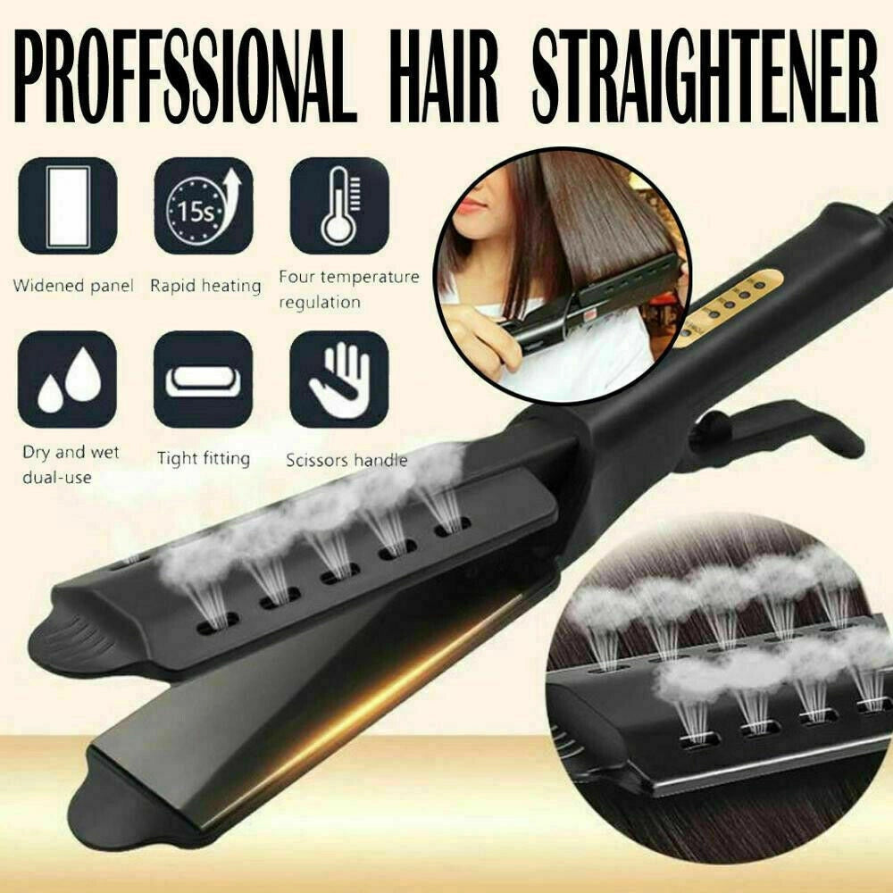 Trade Shop - Piastra Per Capelli Ionico A Vapore In Tormalina Professionale Super Lisciante -