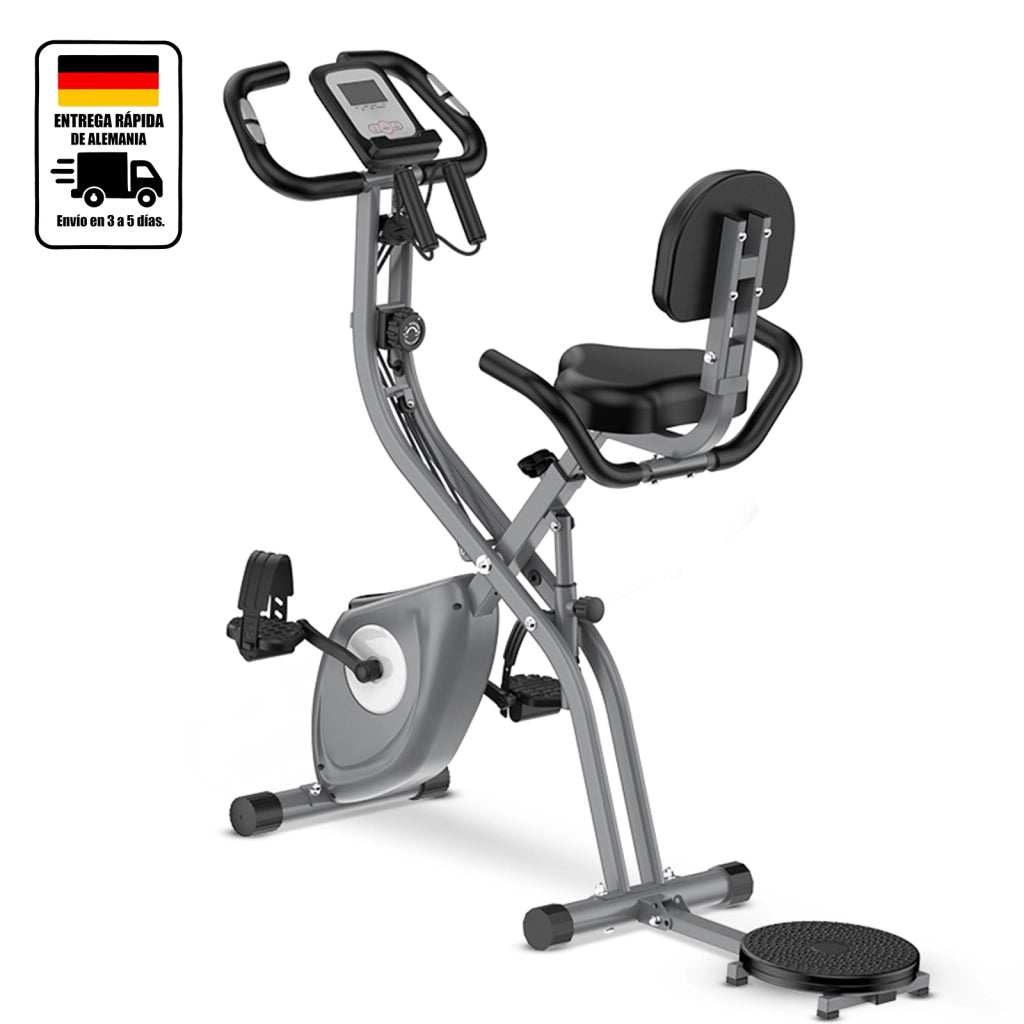Cyclette pieghevole , regolazione della resistenza magnetica a 10 livelli | con disco rotante, cyclette verticale e inclinabile