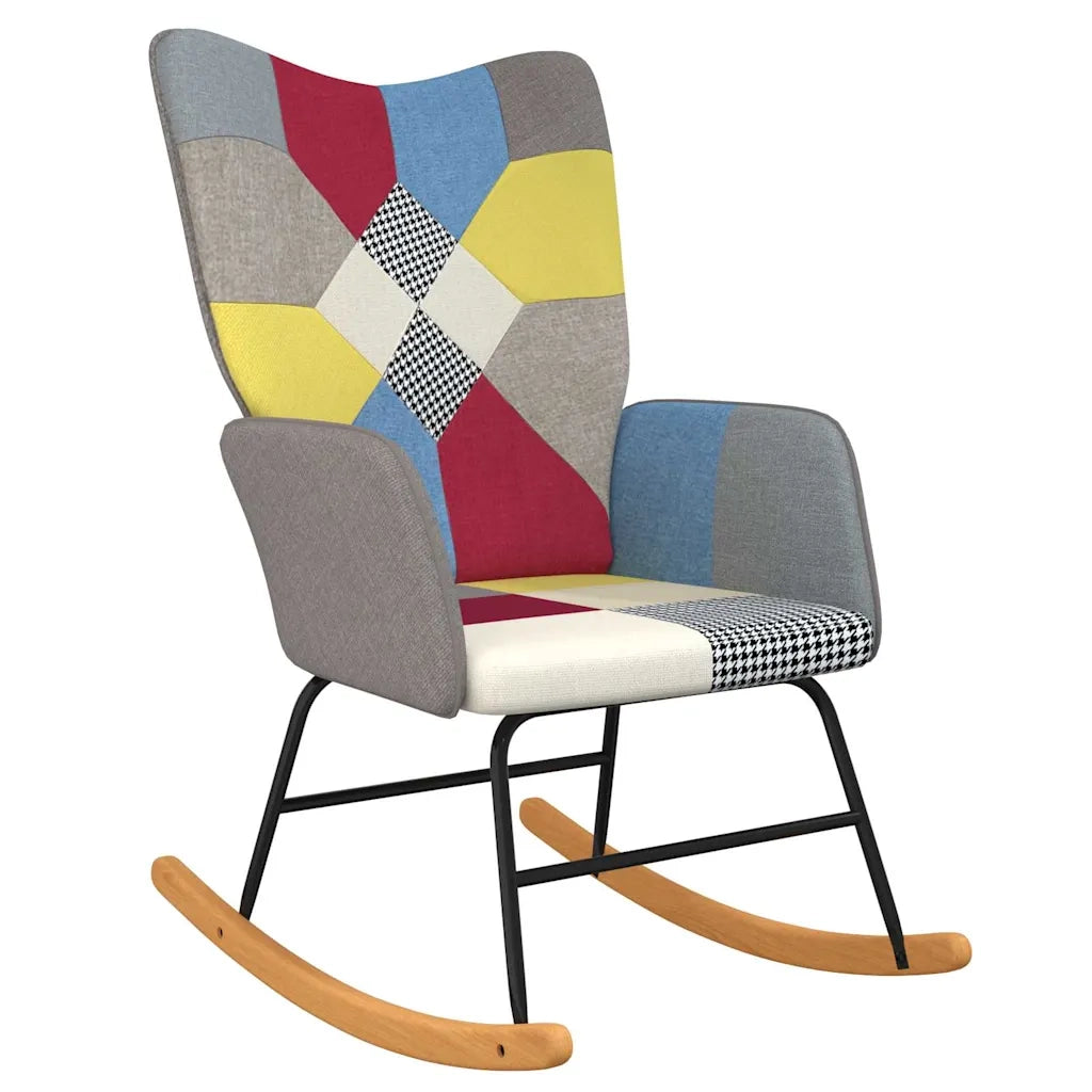 Sedia a Dondolo in Tessuto Patchwork 328191