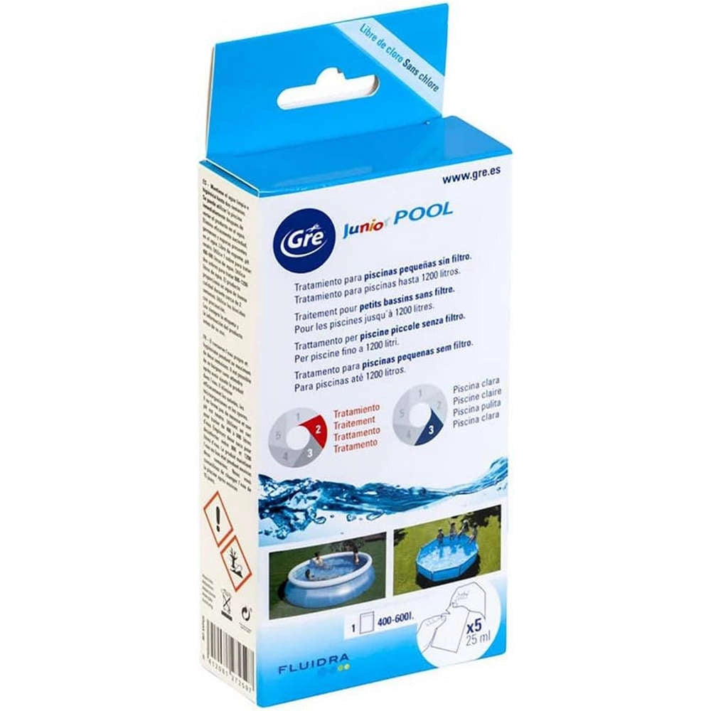 Kit Pulizia Trattamento Piscine Piccole senza Filtrazione 5 pz