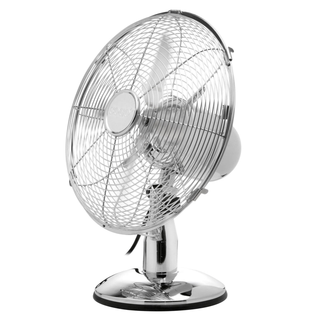 Ventilatore da tavolo metallo 30cm, 3 velocità con oscillazione, motore silenzioso 35W casa ufficio - SOGO
