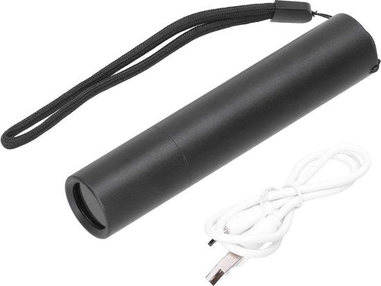 Lampada UV 365nm - Detettore di Contanti - Luce Blu - Ricaricabile - Ispezione della Pelle - Nero.
