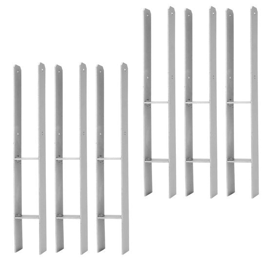 Supporti di palo per 6 posti, piedistallo per palo in acciaio inox, 600mm, protezione per legno, anello di palo 141mm