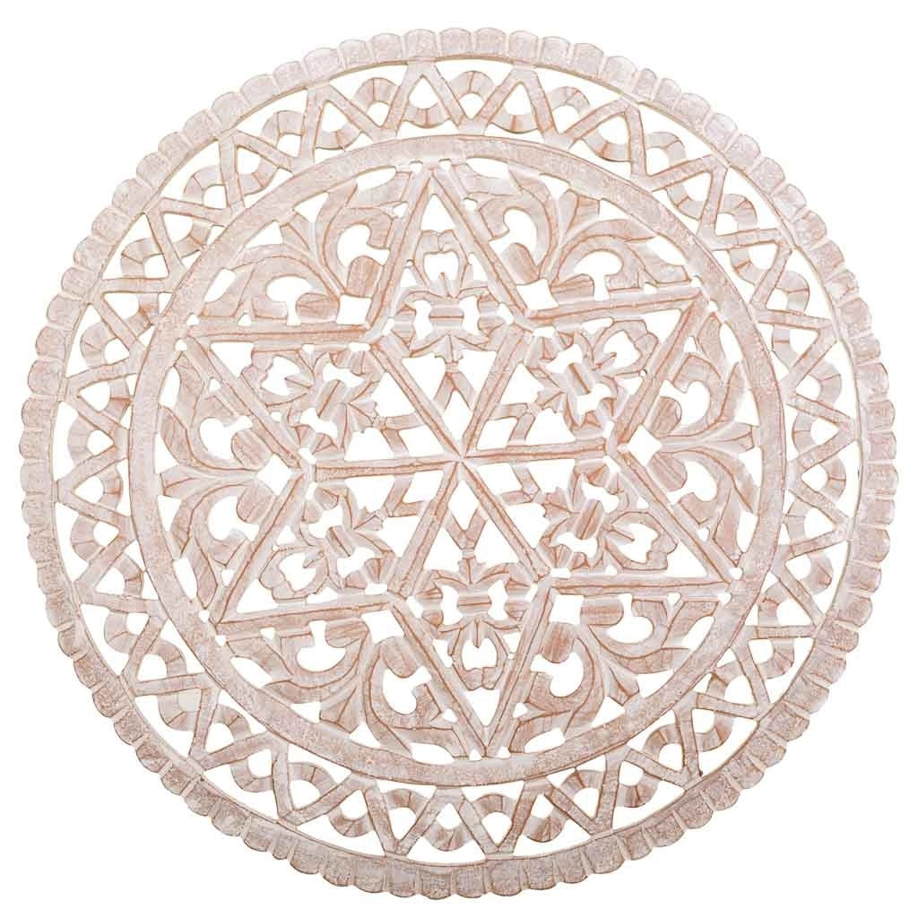 Pannello in legno bianco fatto a mano 76x76x2,5h