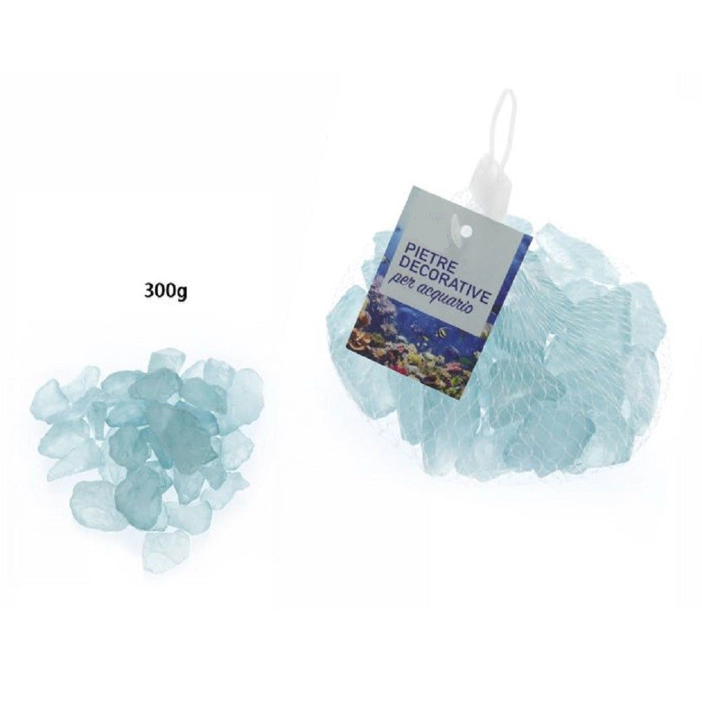 Trade Shop - Pietre Sassi Sassolini Decorativi Azzurre Per Acquario 300 Gr. Decorazione 70275 -