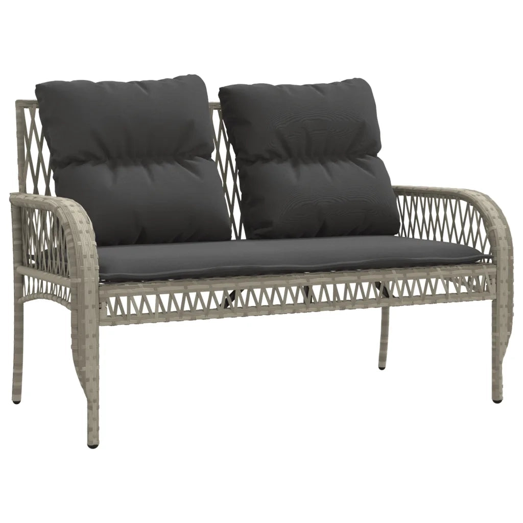 Set Divano da Giardino 4pz con Cuscini Grigio Chiaro Polyrattan 368732