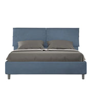 Letto matrimoniale senza rete imbottito 160x190 microfibra blu Sleeper