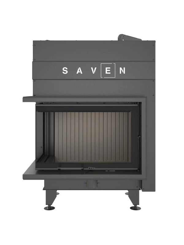 Caminetto ad angolo Nero Inserto Apertura sinistra Energy Up 75x50x47 (15,1 kW) ECO