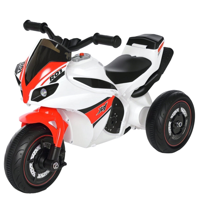 Moto giocattolo cavalcabile per bambini dai 18 ai 36 mesi, bianca, 74x39x48 cm, stabile e sicura per i pi¨´ piccoli