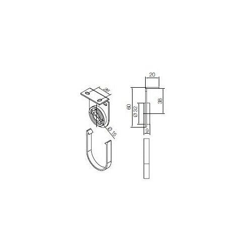 SUPPORTO INTERMEDIO BIANCO INTERASSE 40 MM PER MOTORI Ø 35 MM NICE 523.40002