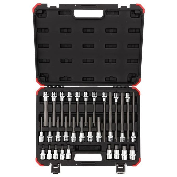 GEDORE RED R68003030 Set di Inserti per Cacciavite 1-2'' 30 Pezzi in Acciaio al Cromo-Vanadio con Valigetta Plastica colore Rosso