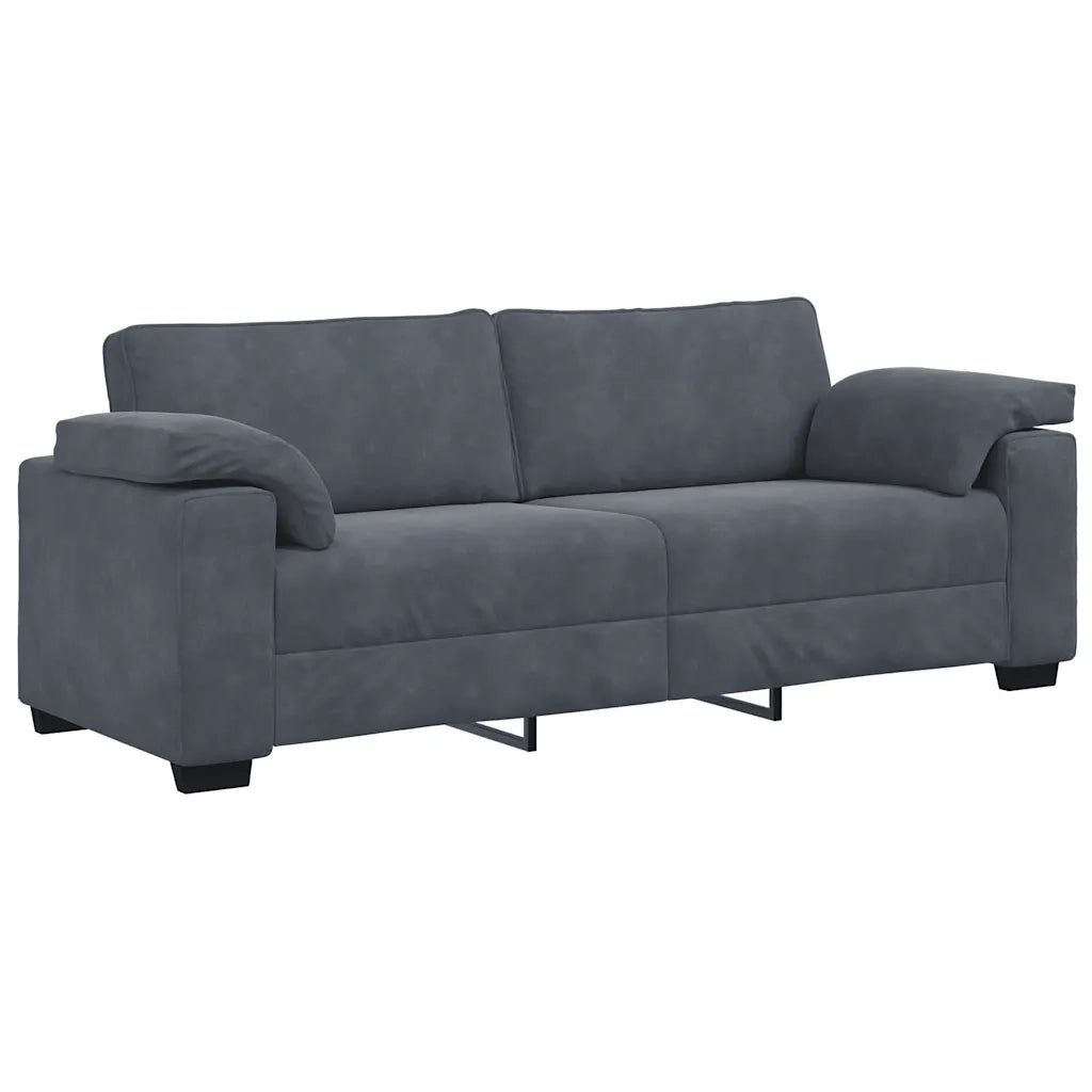 Set di Divani 3 pz con Cuscini Grigio Scuro in Velluto 3324668