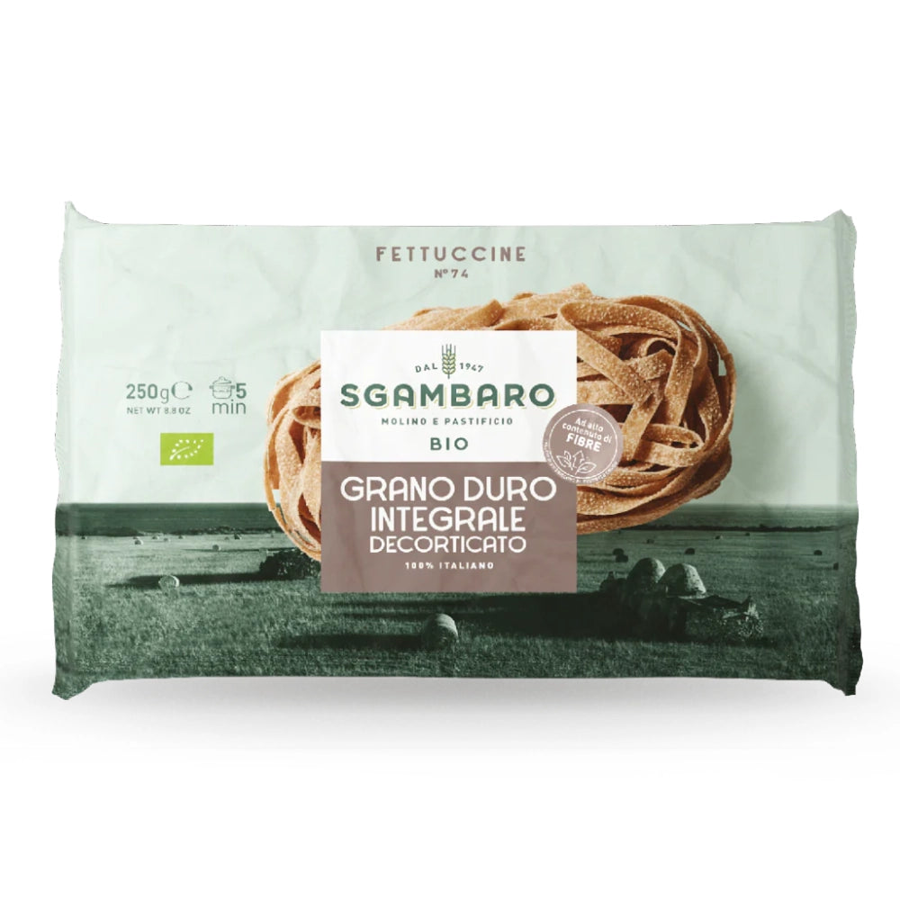 Sgambaro bio fettuccine n.74 grano duro integrale decorticato confezione 250 grammi