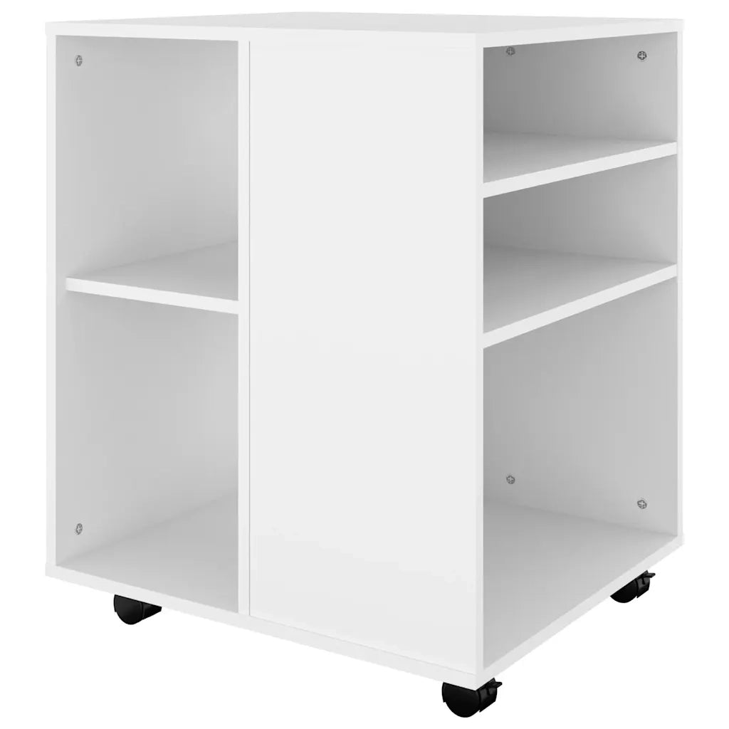 Mobiletto con Ruote Bianco 60x53x72 cm in Legno Multistrato 808458