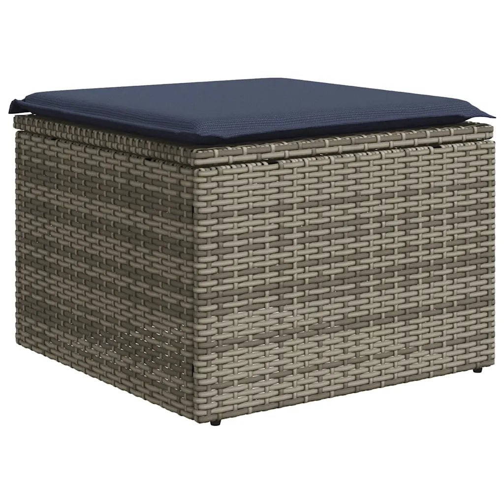 Set Divani da Giardino 9 pz con Cuscini Grigio in Polyrattan 3221770