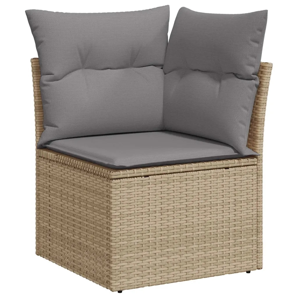 Set Divano da Giardino 5 pz con Cuscini Beige in Polyrattan 3326880