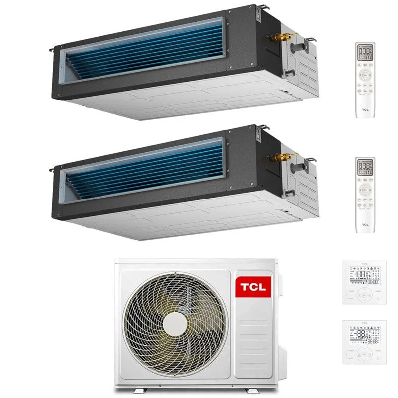Condizionatore Canalizzabile TCL Dual Split 9+12 con MT2730 R-32 Wi-Fi Optional con Comandi Inclusi
