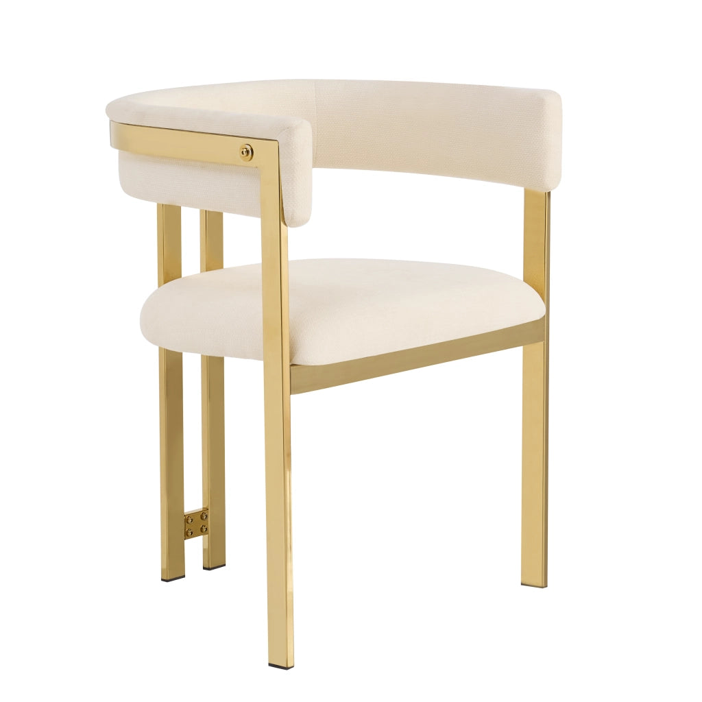 SEDIA da pranzo Set da 4 pezzi 60x50x76 cm Chenille Beige e Oro