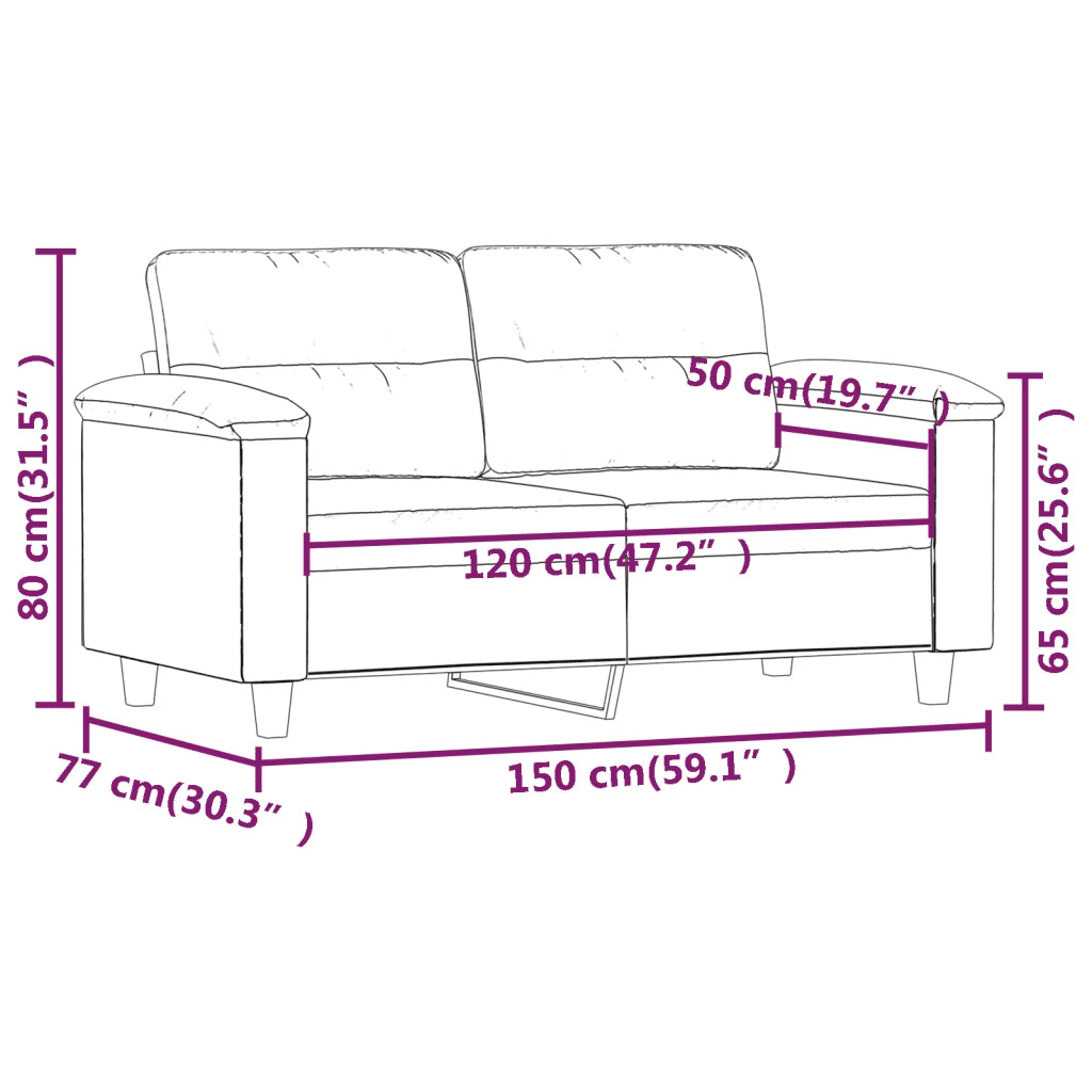 Divano a 2 Posti Cappuccino 140 cm in Similpelle 359582