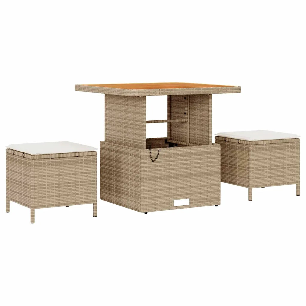 Set Divano da Giardino 11 pcs Beige Poly Rattan 3363796