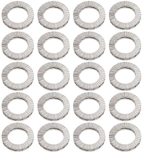 Raccordi di chiusura in acciaio manganese - 20 pezzi - Doppia riga di serraggio - Diametro esterno 16,6 mm - Spessore 2,5 mm - Viti e bulloni - Adatto per M10 - Nero