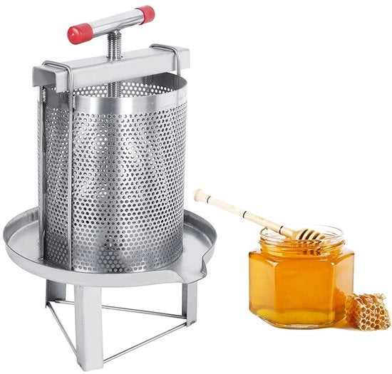 Pressa per miele manuale - Faccia inferiore in acciaio inossidabile - Multifunzionale per apicoltura - Per uso domestico - Argento