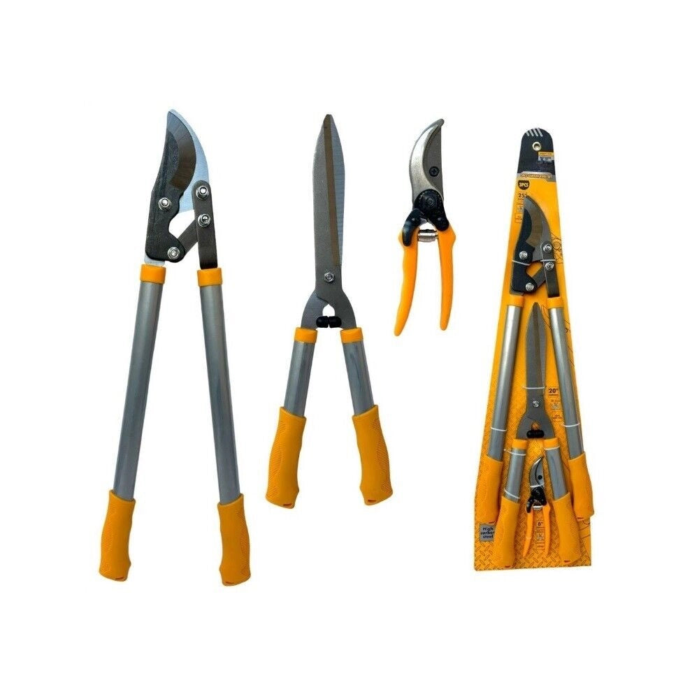 Kit di 3 forbici cesoie per giardinaggio da potatura tagliasiepi troncarami pota