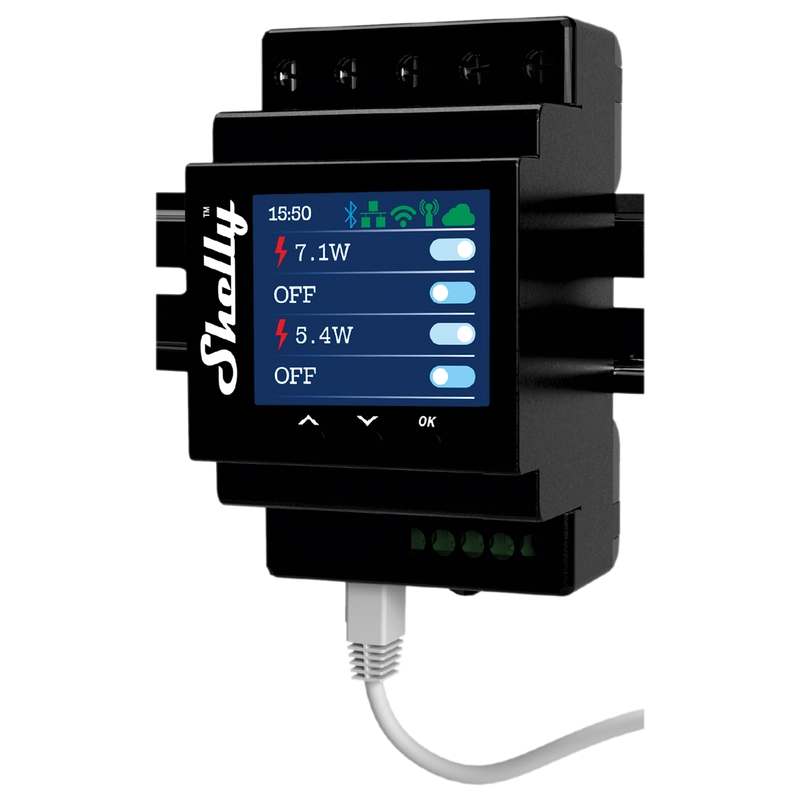 Shelly PRO 4PM. Relè WiFi. LAN Bluetooth. 4 Canali. guida DIN. controllo apparecchi ad uso residenziale e commerciale