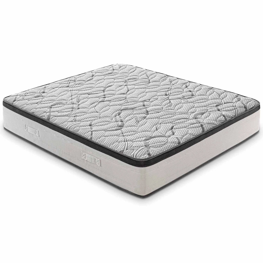 Materasso Matrimoniale 160x190 - In schiuma HR - Alta densità - Ortopedico - Rigidità H3 - Rivestimento CARBON DELUXE - Altezza 20 cm