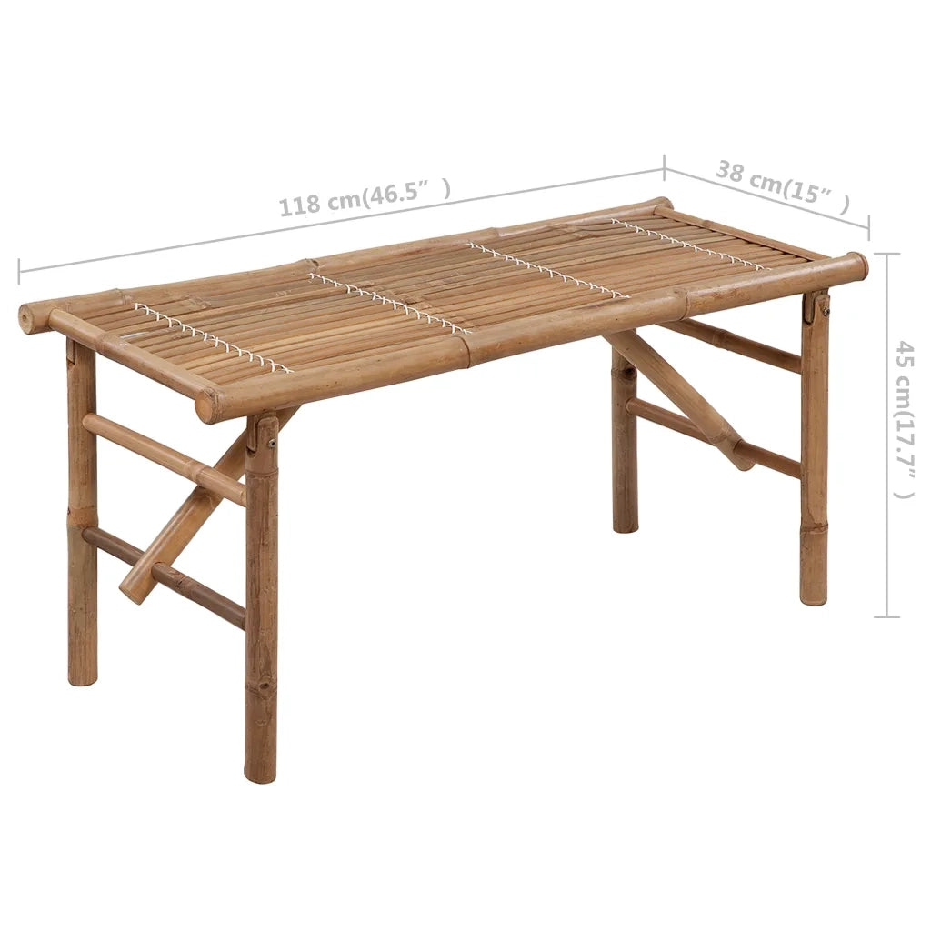 Panca da Giardino Pieghevole con Cuscino 118 cm in Bambù 3063868