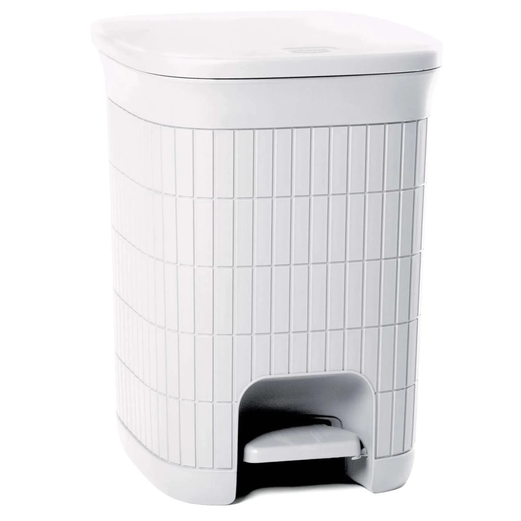 Pattumiera Bidone con Pedale Domus Bianco Polvere 20 Litri
