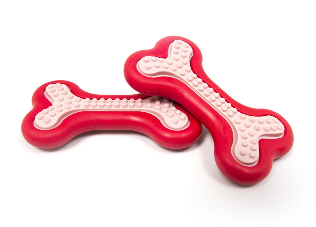 Gioco Pet Resistente Per Animali Domestici Con Effetti Sonori Modello Osso Rosso - 1 Pezzo - Rosso