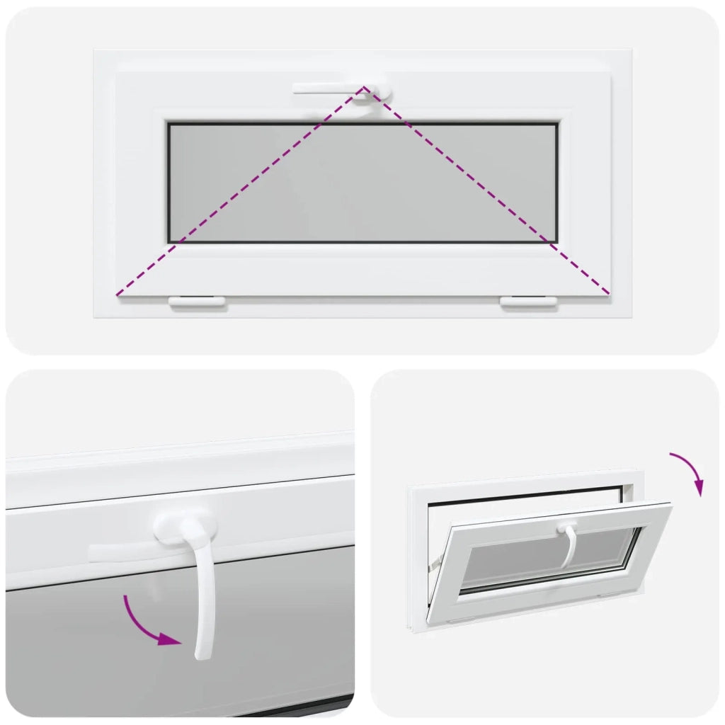 Finestra per Soffitta RISOR 80 x 40 cm PVC e Vetro Bianco 42047264