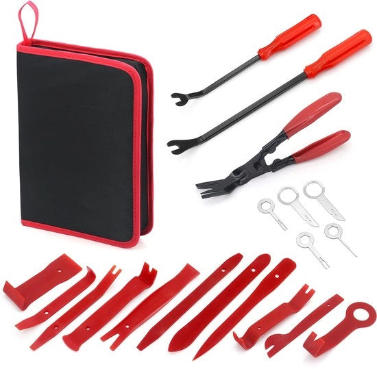 Strumenti di Demontaggio Auto, 19 Pezzi di Strumenti per la Rimozione di Pannelli di Trim, Strumenti di Riparazione Universali per la Rimozione di Pannelli Auto e Portiere.