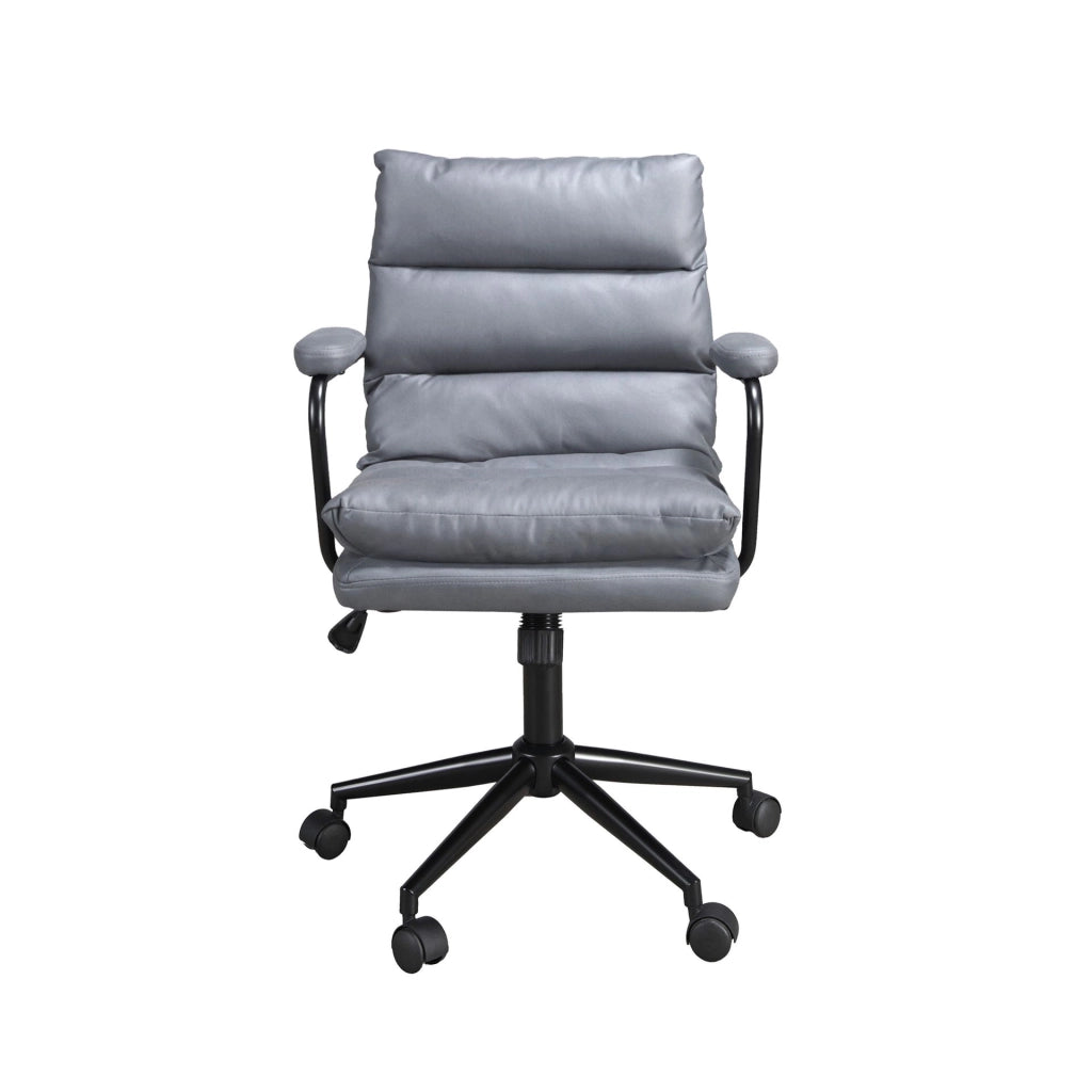 Sedia girevole da ufficio in tessuto grigio