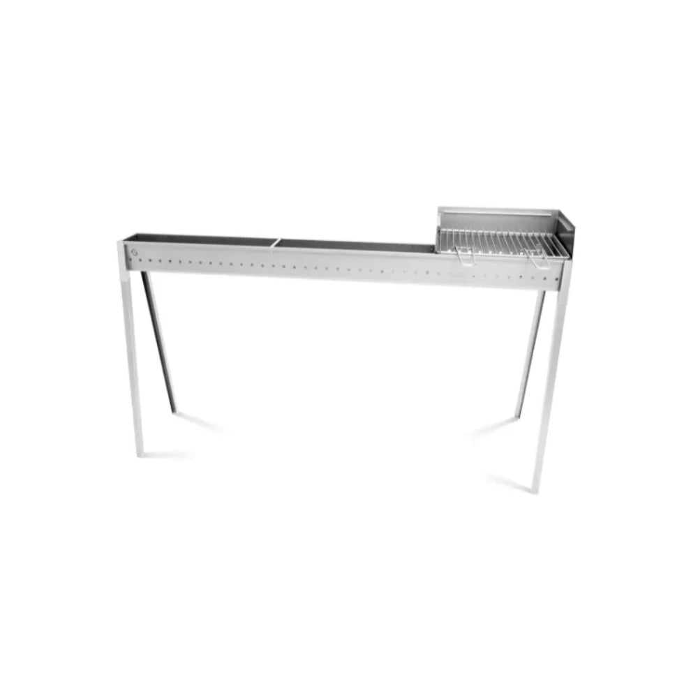 Barbecue a carbone per arrosticini Lisa Milano Grill 100+40 in acciaio inox - Con kit paratia + griglia