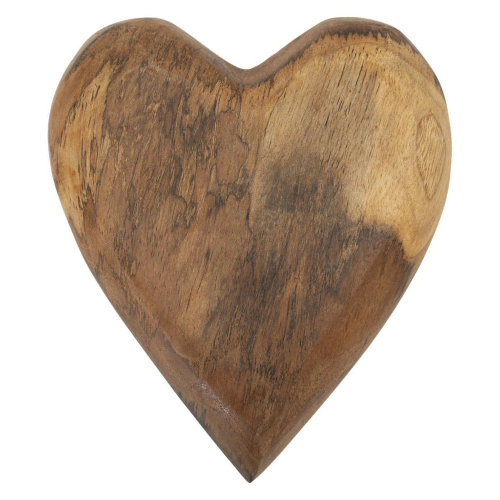 Scultura Cuore 11, Marrone, Legno, 16x14x4,5 cm