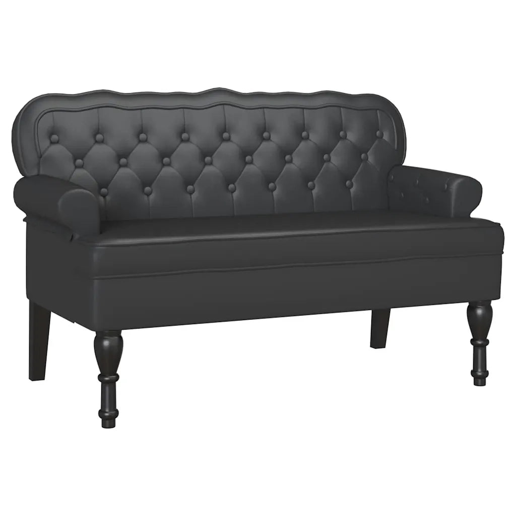 Panca Chesterfield Nero 119,5 x 64,5 x 75 cm Pelle Sintetica 42019299