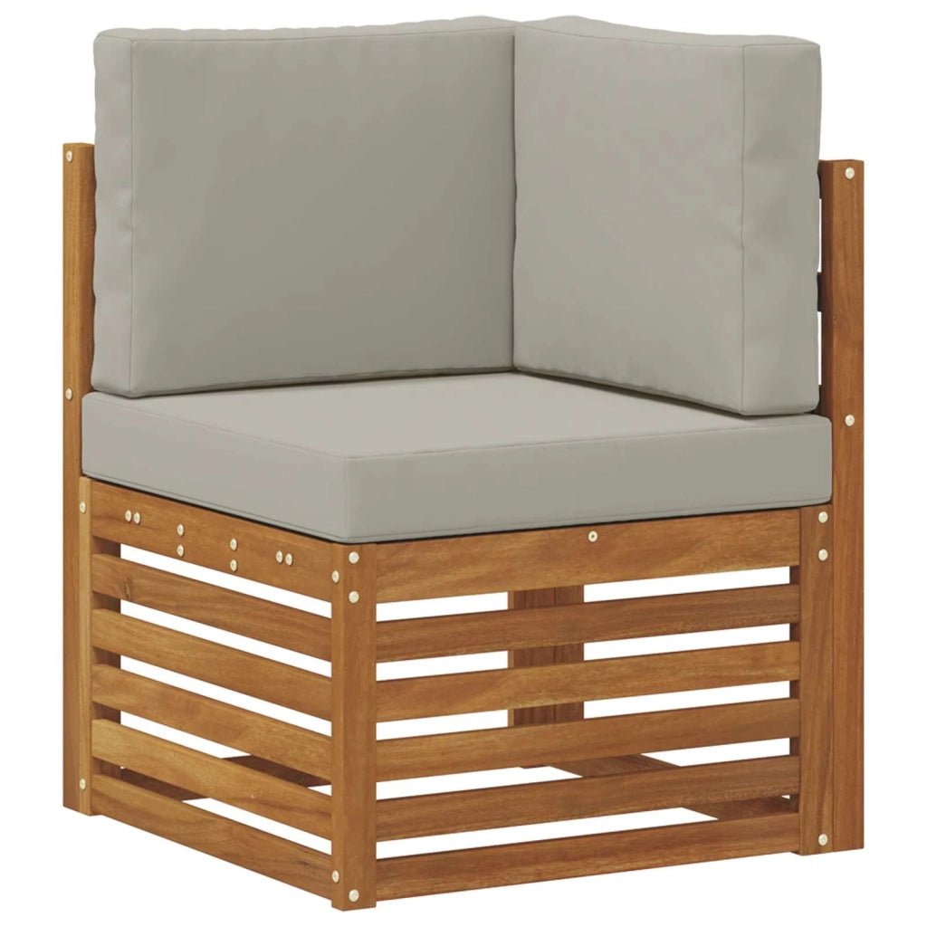 Set divano sezionale con cuscino 7 pcs Grigio Naturale e Chiaro 3374951