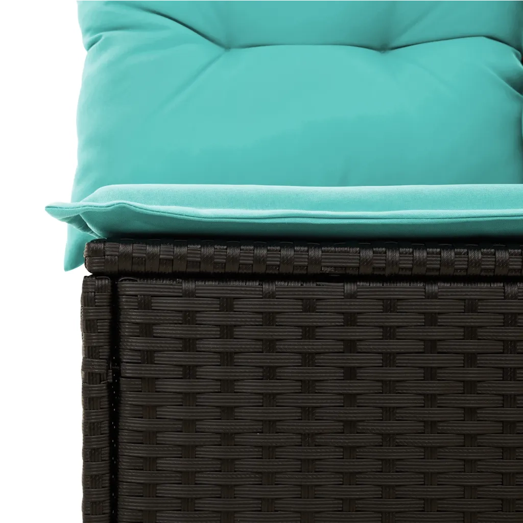 Set Divani da Giardino 6 pz con Cuscini Nero in Polyrattan 3220186