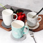 Set di Sostegni in Vetro, Cup Sostegni Manuali Vintage da 6 pezzi per Protezione di Tavolo, Sostegni Ronde Assorbenti Acqua