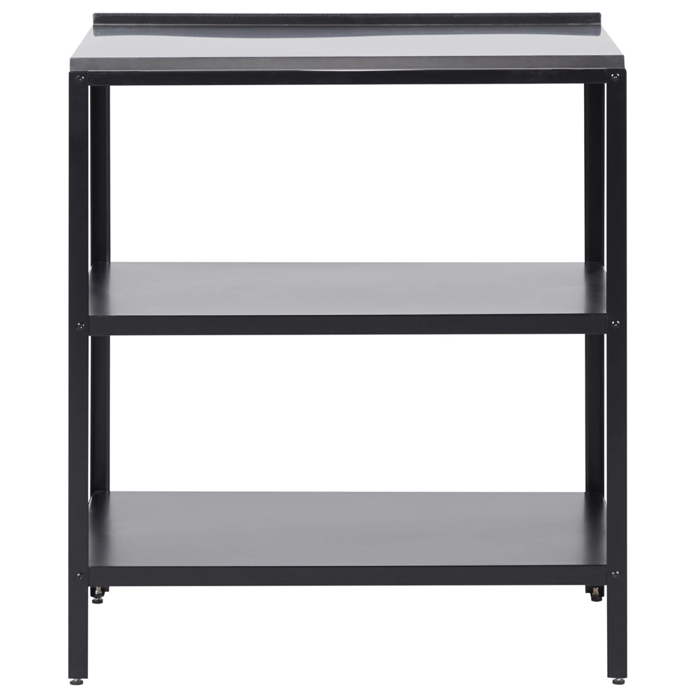 Scaffale da giardino in acciaio inox nero con ripiani 80 x 50 x 92 cm 2 ripiani con top cucina da giardino da pranzo