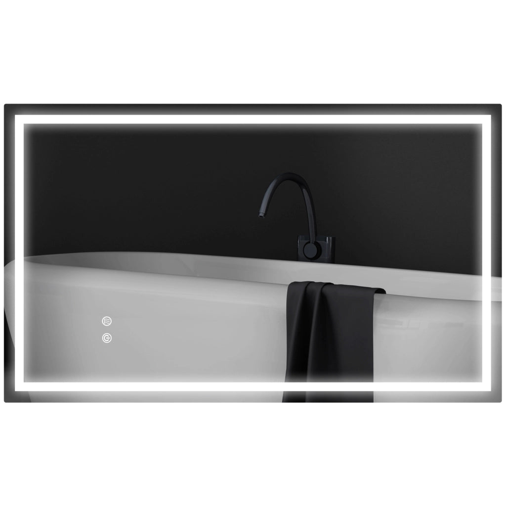 Specchio da Bagno Illuminato LED ¨C Minimal ¨C Grigio 80x100cm