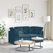 Divano Modulare con Cuscini in Velluto Blu 3321248