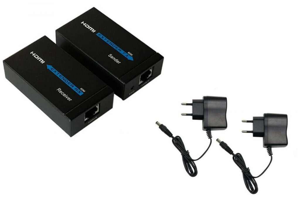 Extender HDMI Ethernet Alimentato 40-60m Prolunga via LAN Cat5e/6 1080P