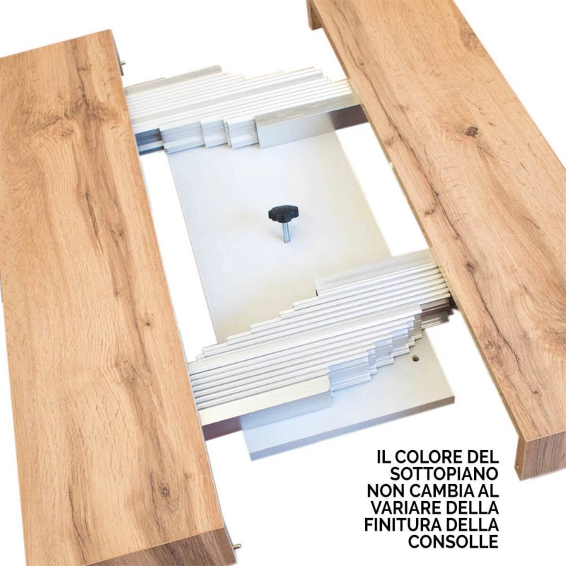 Consolle allungabile 90x40/300 cm Paxon Evolution telaio Antracite - Quercia Natura