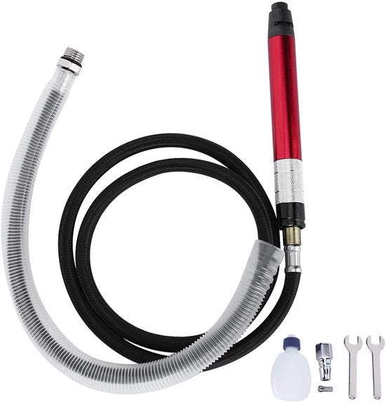 Macchina di affilatura pneumatica 58000-65000 giri/min - Macchina di affilatura ad aria compressa - Carro a strisce in acciaio - 90 giri/min - Ingresso 8 pollici - Lunghezza del tubo 44,5 pollici - Macchina di affilatura ad aria compressa